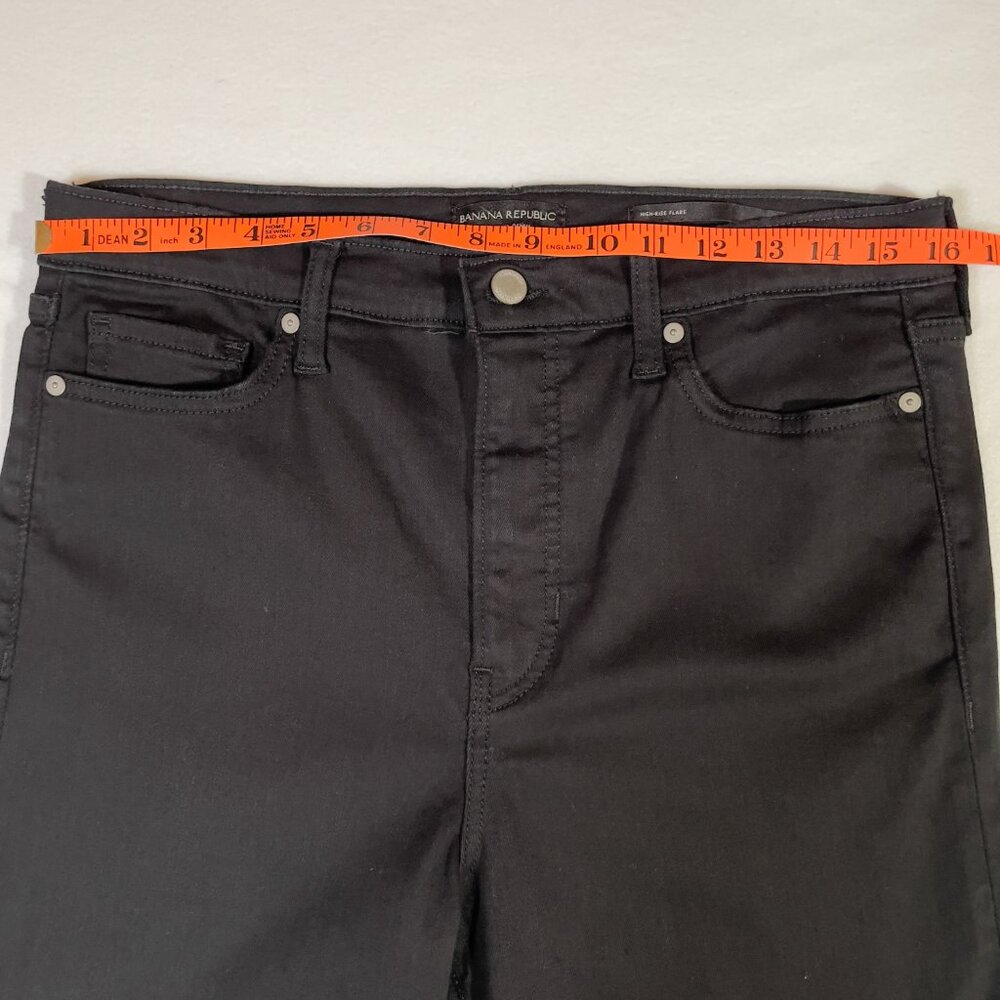 Banana Republic High Rise Flare Jean Deep Black Size 31 Long 34.5" Inseam - Picture 10 of 16